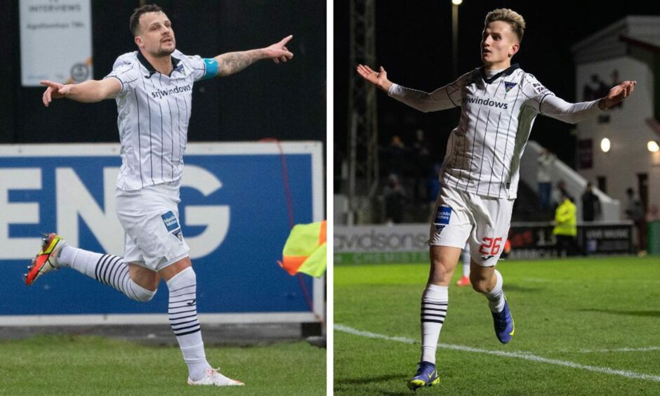 Pars captain Kyle Benedictus and midfielder Matty Todd have both been nominated. Images: SNS.