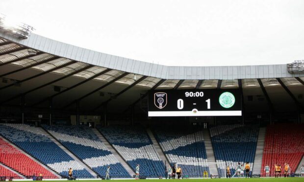 There were rows and rows of empty seats at Hampden for this Scottish Cup semi-final.