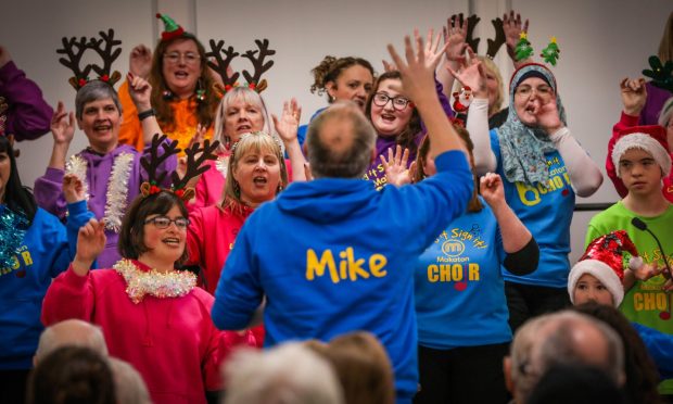 The Courier/Evening Tele, CR0039598, News, Cheryl Peebles story, Evening Telegraph Christmas concerts in Meadowside. School groups and youth choirs performing in two concerts today. Picture shows; the Dundee Makaton Choir perform. Sunday 4th December, 2022. Mhairi Edwards/DCThomson