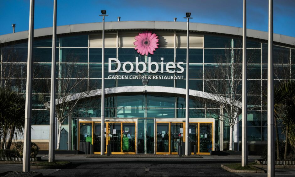 General view of the entrance to Dobbies Dundee, which is now selling Waitrose goods.