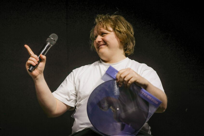 Lewis Capaldi performing at Fat Sam's in Dundee.