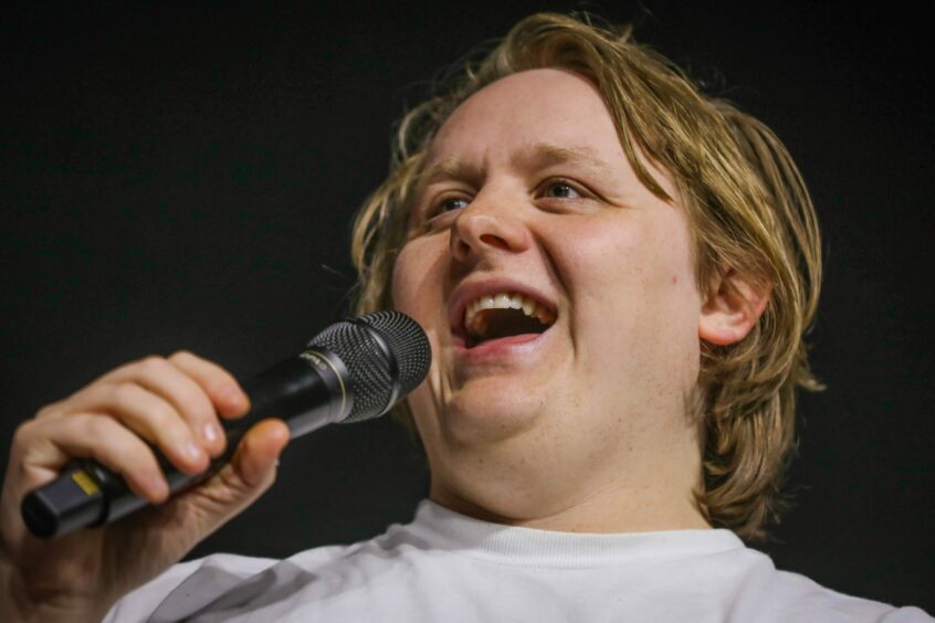 Lewis Capaldi answers questions during the Q&amp;A. 