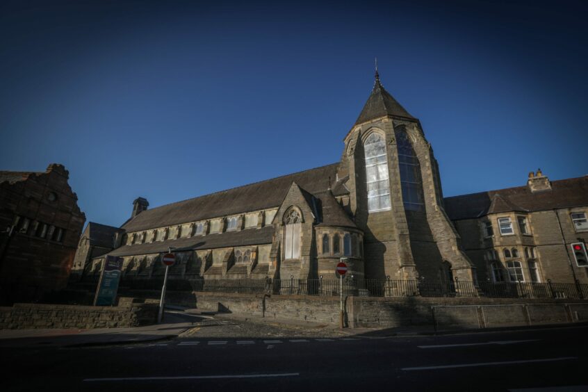 Picture shows the exterior of St Mary's Roman Catholic Church in Lochee. 