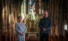 Picture shows Anne Hampton, a member of the parish council and hall convenor, with priest Jim Walls, inside St Mary's church in Lochee, Dundee.