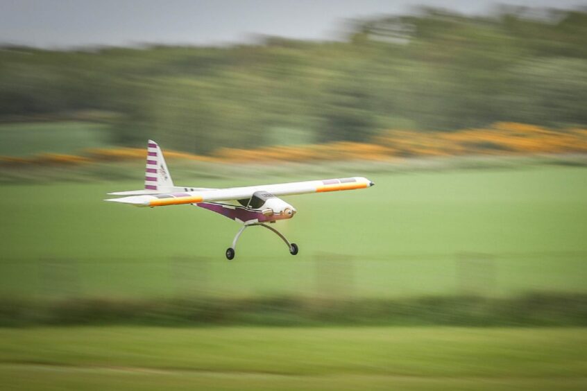 Radio-controlled planes at Angus Model Flying Club.