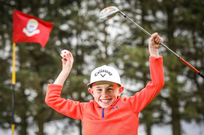 Kirriemuir hole-in-one eight-year-old Noah Rooney.