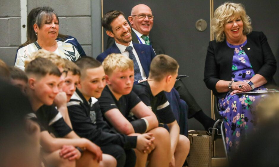 City leaders attending a civic reception launching the Baldragon Academy School of sport. 