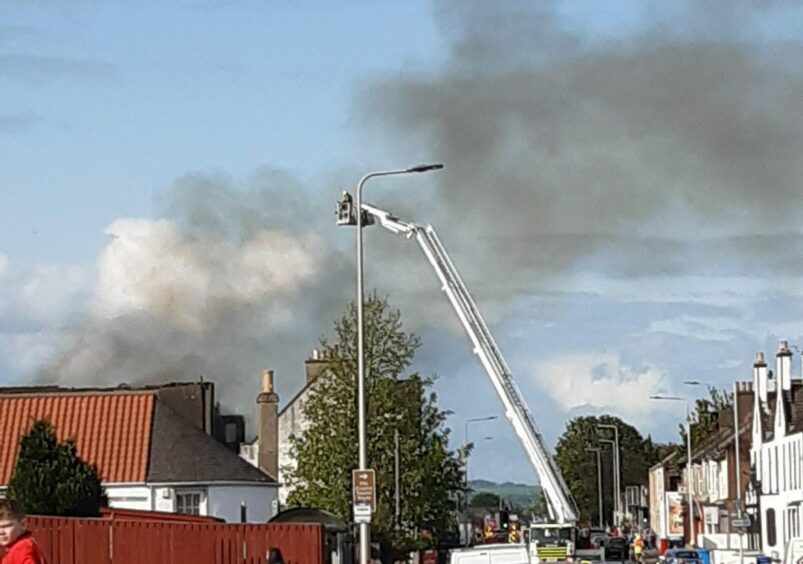 Two height appliances were used to contain the Methil fire on May 14. I