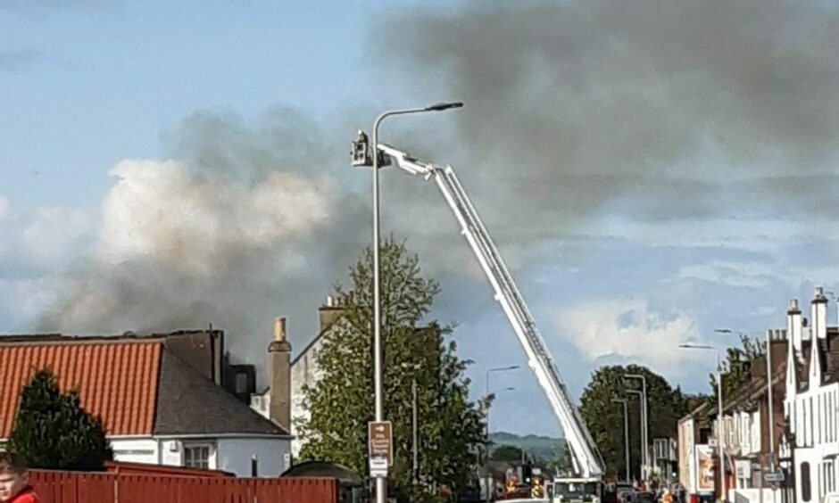 Two height appliances were used to contain the Methil fire on May 14. I