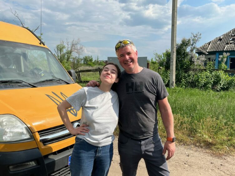 Fife aid worker David Hamilton and 22-year-old Nataliya Serbenyuk, co-ordinator of Its Close - a Kharkiv-based NGO