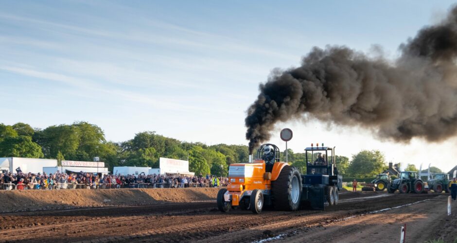 Tractor pulling at Angus show in Brechin.