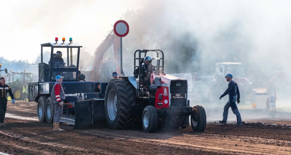 Tractor pulling at Angus show in Brechin.
