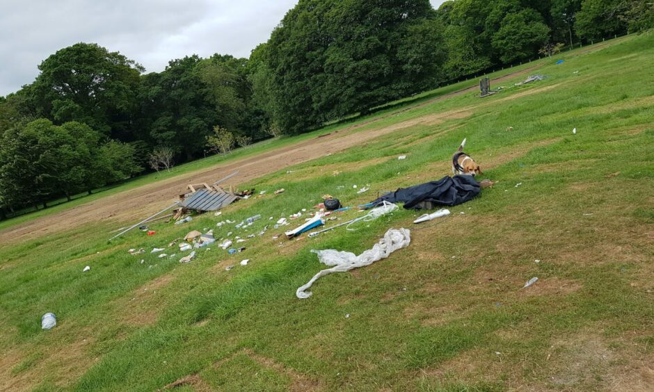 Items left at Camperdown Park remained there on Friday mroning.