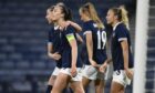 Scotland women celebrate scoring in their 4-0 friendly win over Costa Rica in April. Image: Rob Casey/SNS