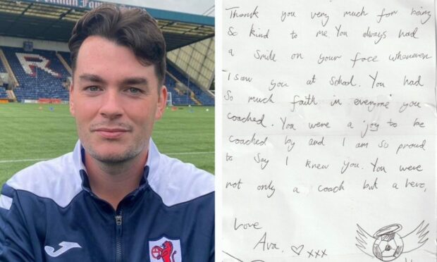 A girl wrote a letter to Raith Rovers coach Tony Spencer after he died