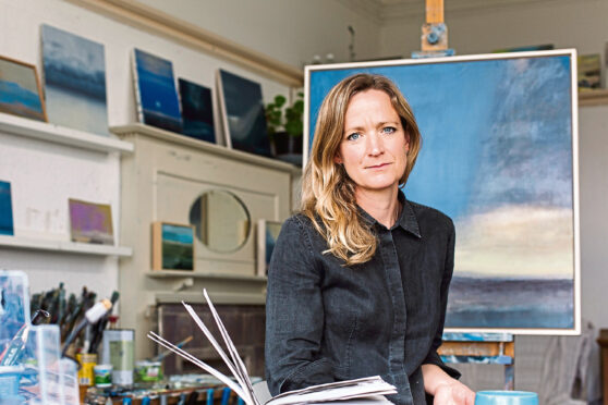 Artist Helen Glassford in her studio in Newport on Tay.