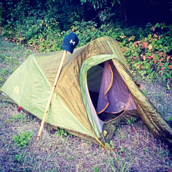Nigel slept in his tent or a hammock as he backpacked 925 miles through America.