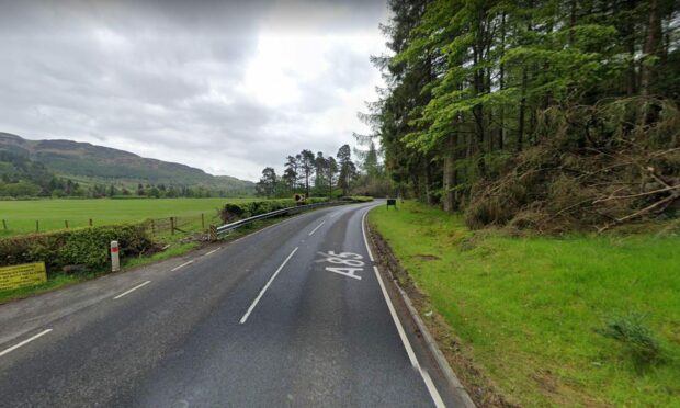 The A85 is closed near Comrie following a crash. Image: Google Street View