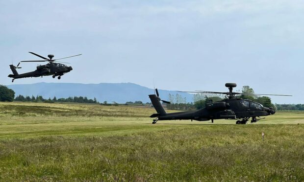 Apache helicopters at Balado Airfield.