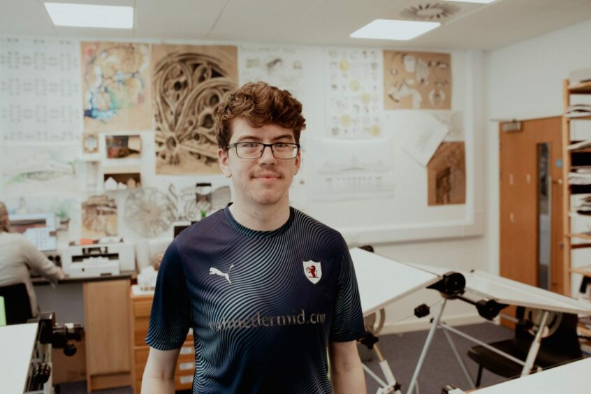 Callum Blythe, a student studying an HE degree as part of Fife College courses in 2023.