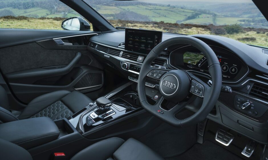 There's a smart interior and digital display in the Audi RS4