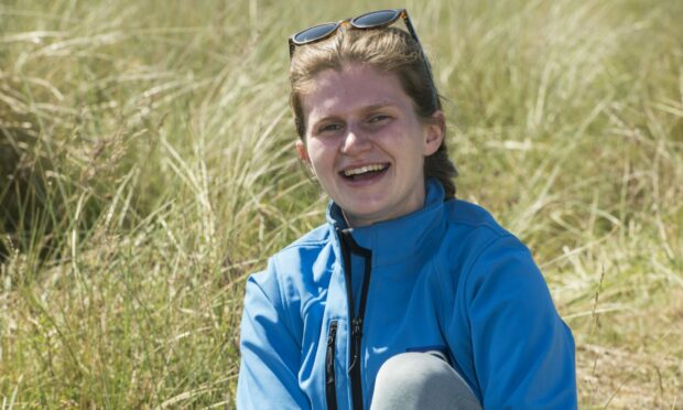 Caitlin McLeod works with Species on the Edge to protect the Small Blue butterfly in Angus. Image: Alan Richardson
