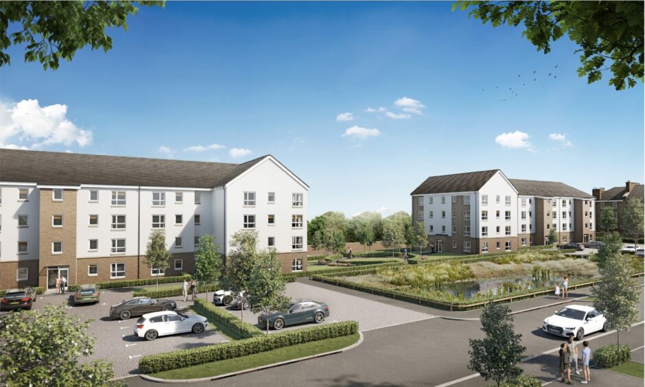 An artist's impression of new homes on the former Keiller factory site in Dundee