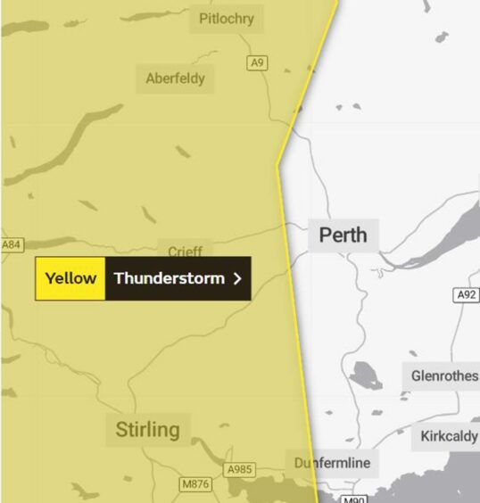 Weather warning across Perthshire and Fife