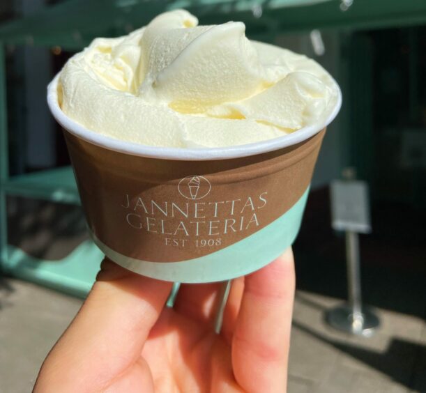 A tub of Janettas ice cream