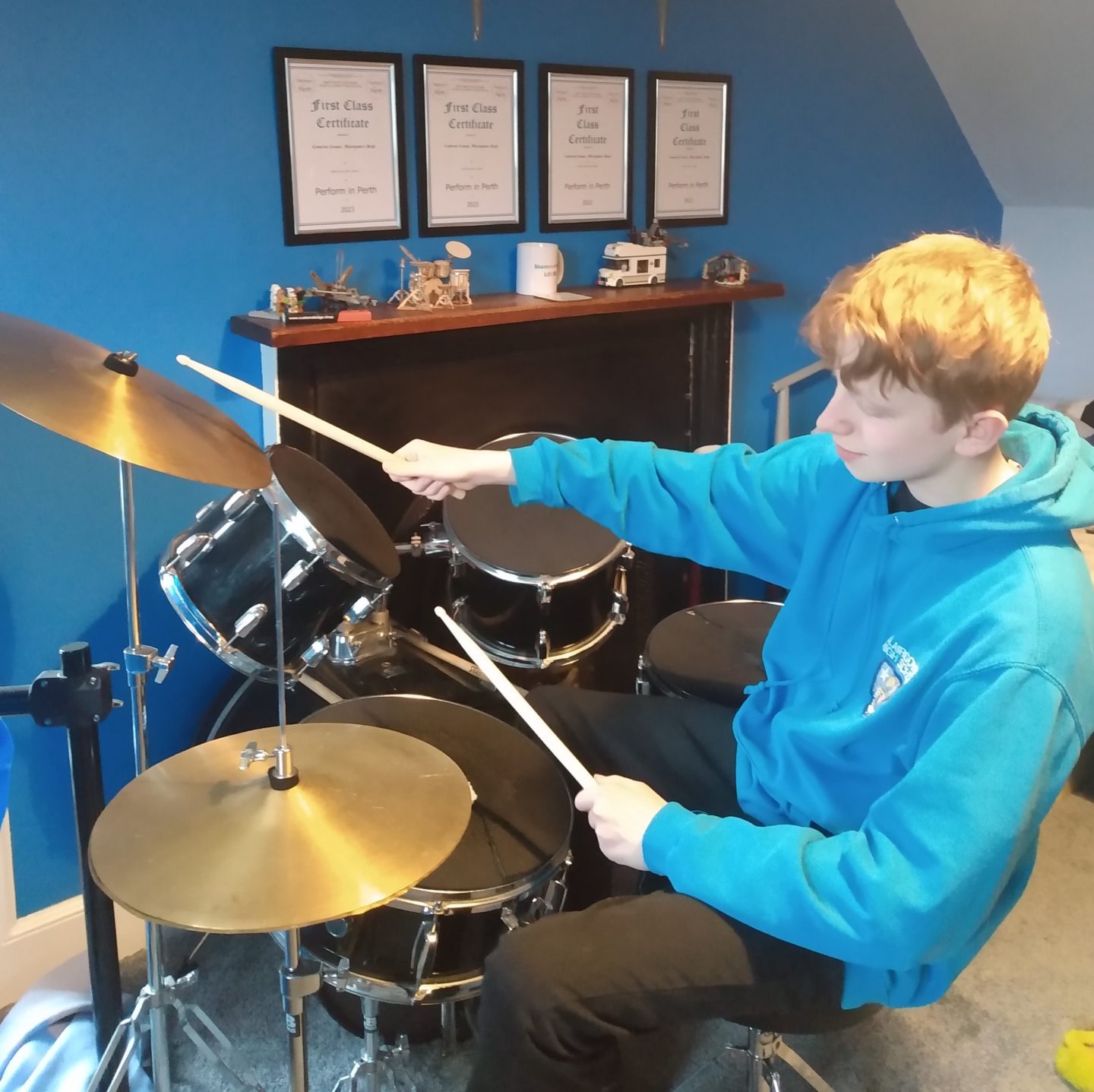 Cameron Coupar drumming,