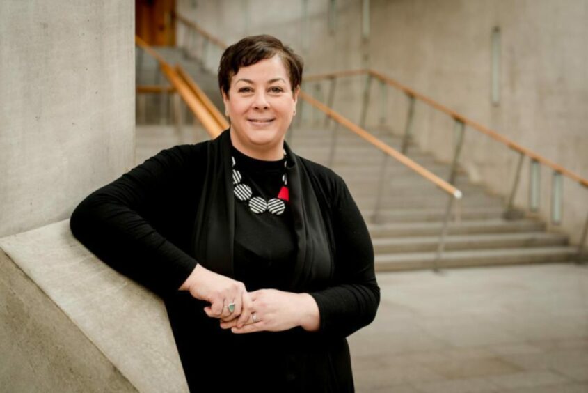 Scotland's drugs policy minister Elena Whitham standing outside the Scottish Parliament.