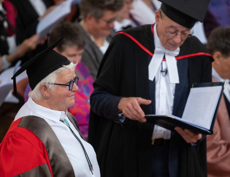 Val McDermid during the honorary degree ceremony