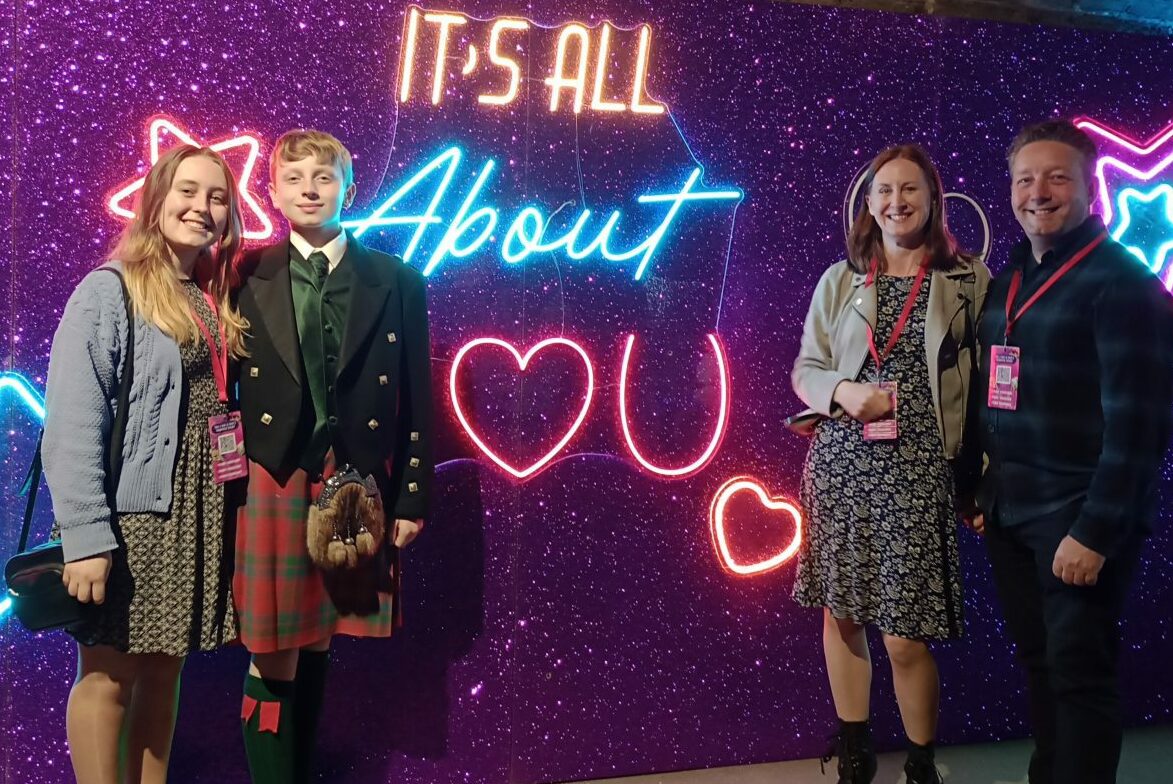 Ellen, Cameron, Tessa and Stewart Coupar at the Young Scot Awards.