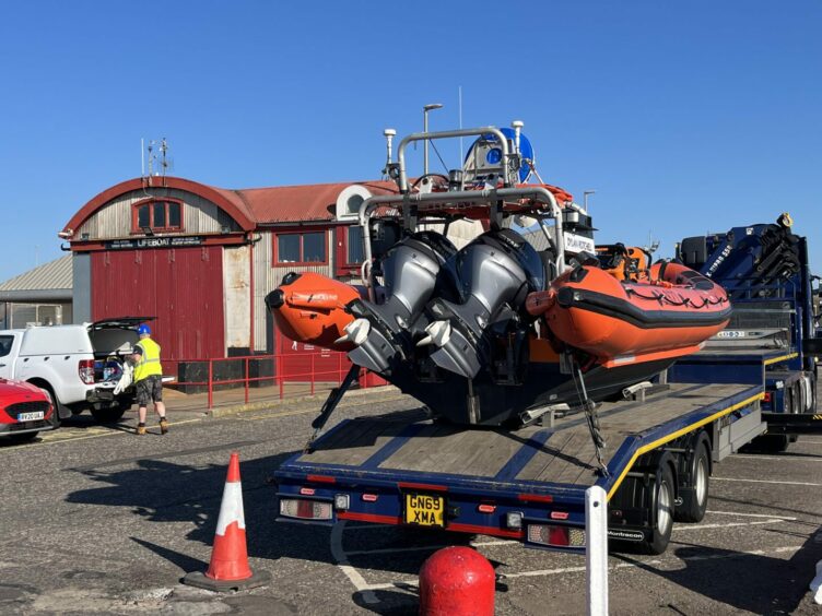 Atlantic 85 inshore lifeboat at Arbroath.