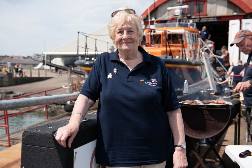 Arbroath RNLI Guild president Mo Morrison at the open day, after the announcement of her BEM. Image: Kim Cessford/DC Thomson.