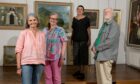 Family members - Marian Hopcroft (nee Eadie - Ian's daughter), Hazel Eadie (Ian's daughter), Paola McClure (David's daughter) and Gavin Eadie (Ian's son) at the Roseangle Gallery ahead of The Four Dundee Artists exhibition opening. Image: Kim Cessford/ DC Thomson.