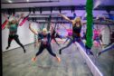 Health and Wellbeing features writer Debbie Clarke test out a Bungee Fit class in Fife. Image: Kenny Smith/DC Thomson