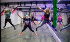 Health and Wellbeing features writer Debbie Clarke test out a Bungee Fit class in Fife. Image: Kenny Smith/DC Thomson