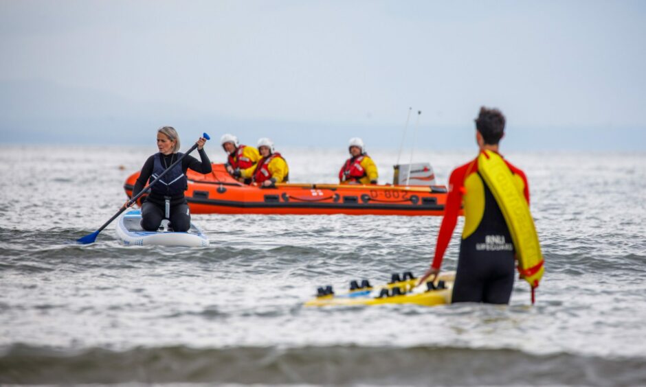 The RNLI launched this year's water safety campaign at Elie beach. 