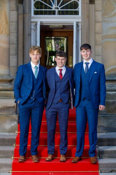 Bell Baxter High pupils Craig Macfarlane, Jack Black and Scott Nimmo at their prom. 