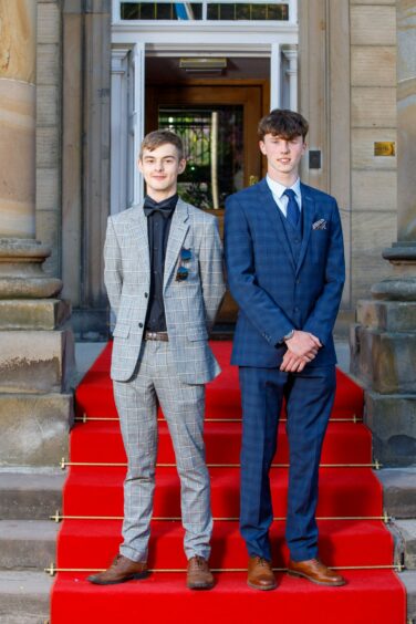 Bell Baxter High pupils Brando Rob and Nathan Wright at prom