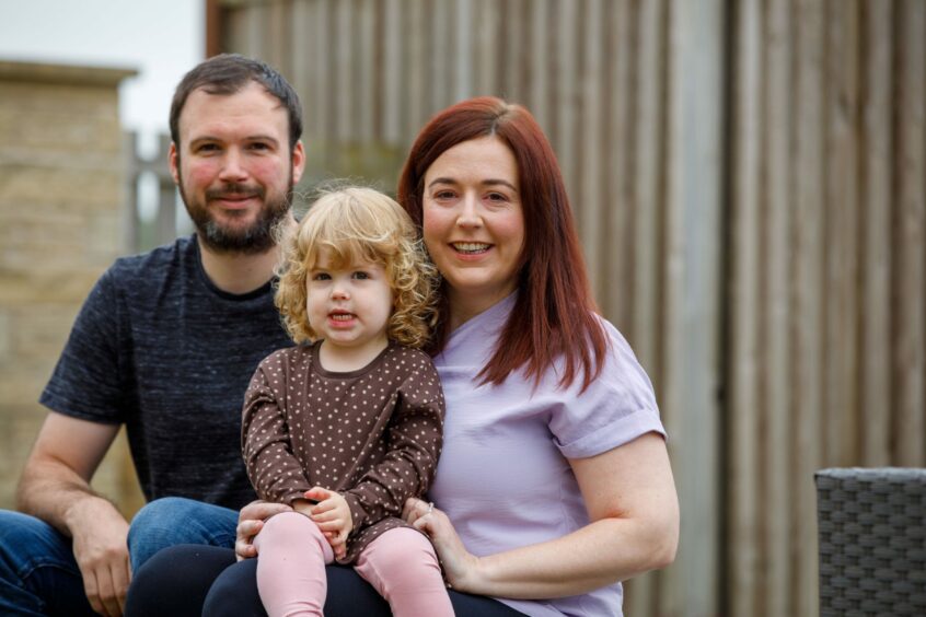 Katie with her supportive husband Craig and their daughter, Sophia.Image: Kenny Smith/DC Thomson