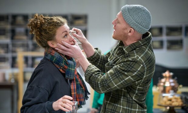 Kirsty Stuart and Matthew Trevannion during Streetcar rehearsal. Image: Pitlochry Festival Theatre