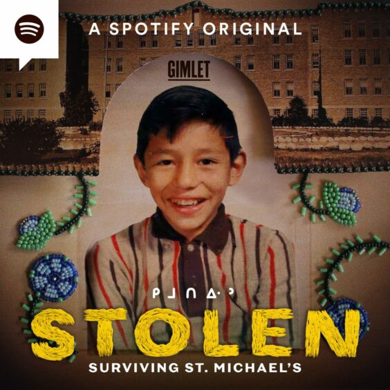 The cover of Stolen podcast with a young boy smiling