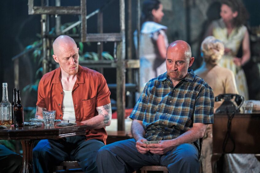 Matthew Trevannion, left, plays Stanley Kowalski in A Streetcar Named Desire. 