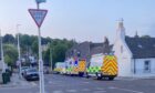 Picture shows multiple emergency services in attendance at Broughty Ferry railway station.