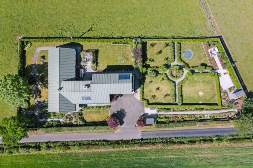 Aerial view of the home.