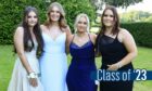 Perth Academy prom 2023 -Laura Reid, Jess Short, Sophie Jackson and Millie Hilton Lamb.