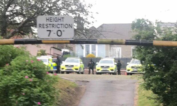 Police cars in Leven.