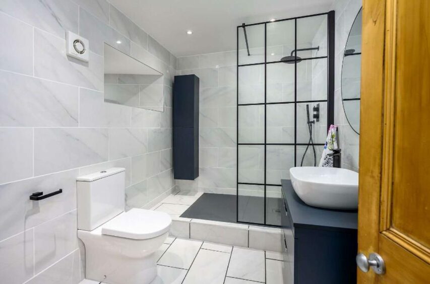 The downstairs shower room.